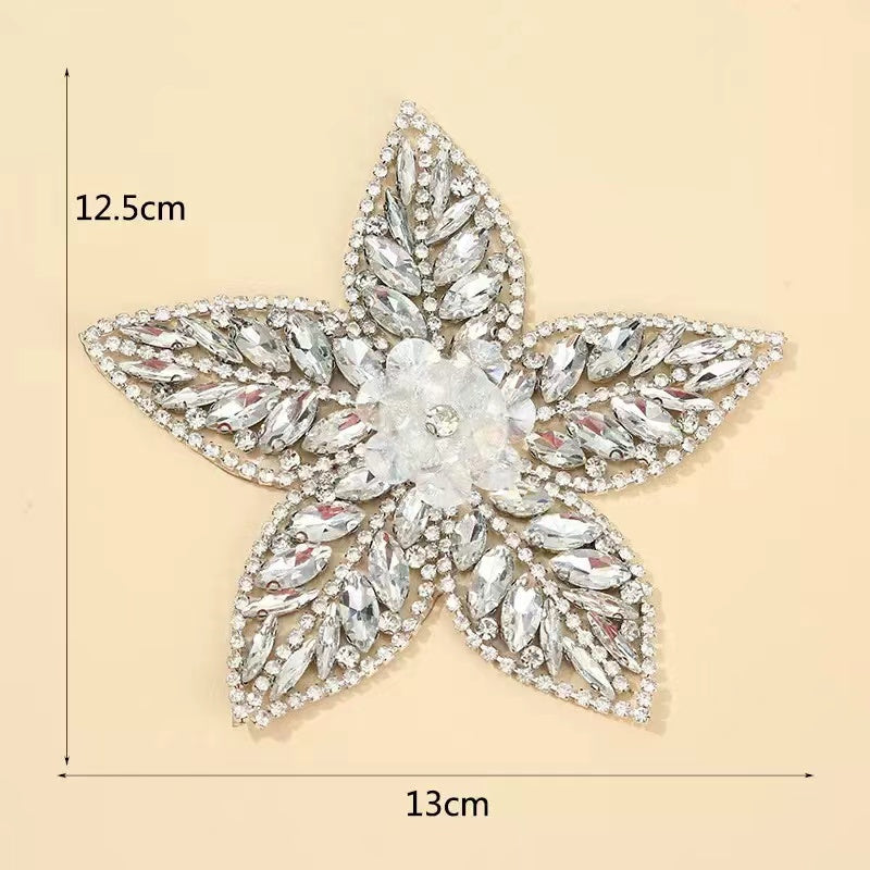 Hotfix Rhinestone Flower Patch - H1