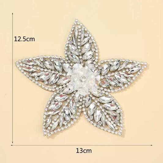 Hotfix Rhinestone Flower Patch - H1