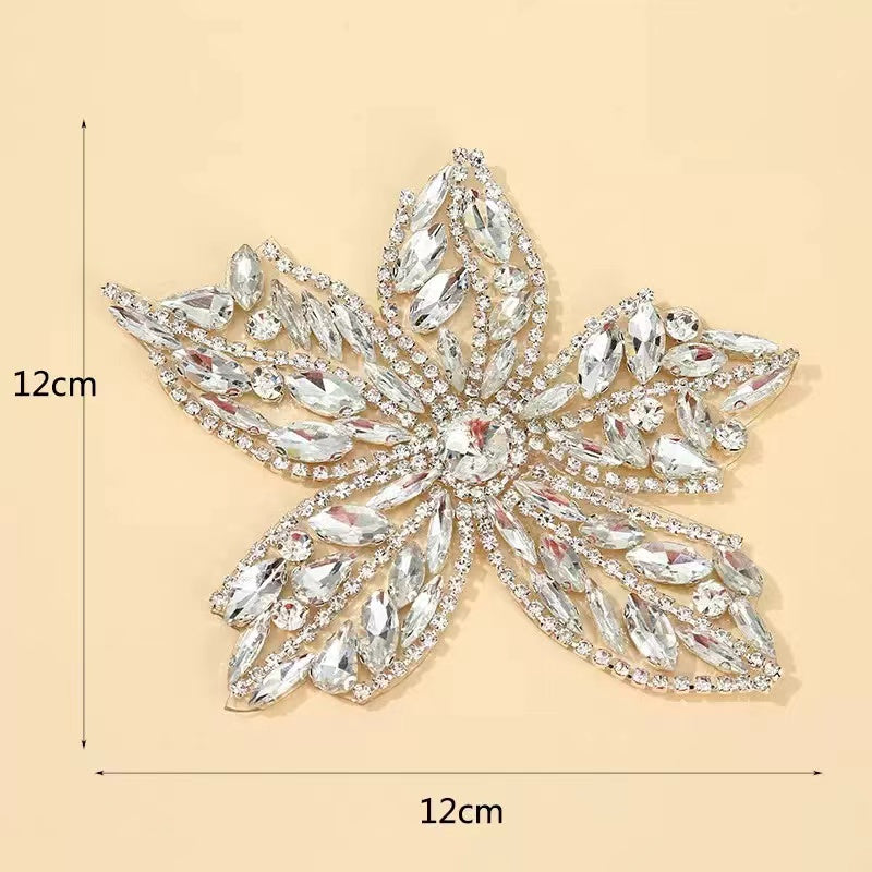 Hotfix Rhinestone Flower Patch - H1