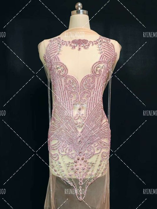 IN STOCK - Ivy Pink - Rhinestone Bodice Applique