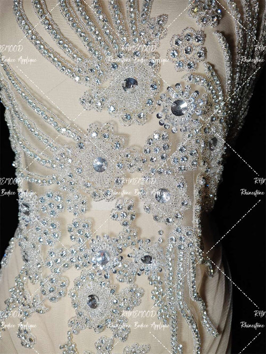IN STOCK - Judy Silver - Rhinestone Bodice Applique