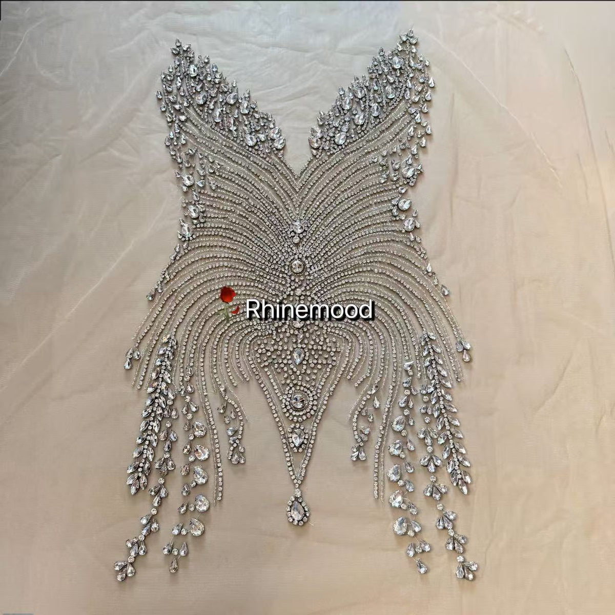 Kira(clear mesh) - Rhinestone Bodice Applique
