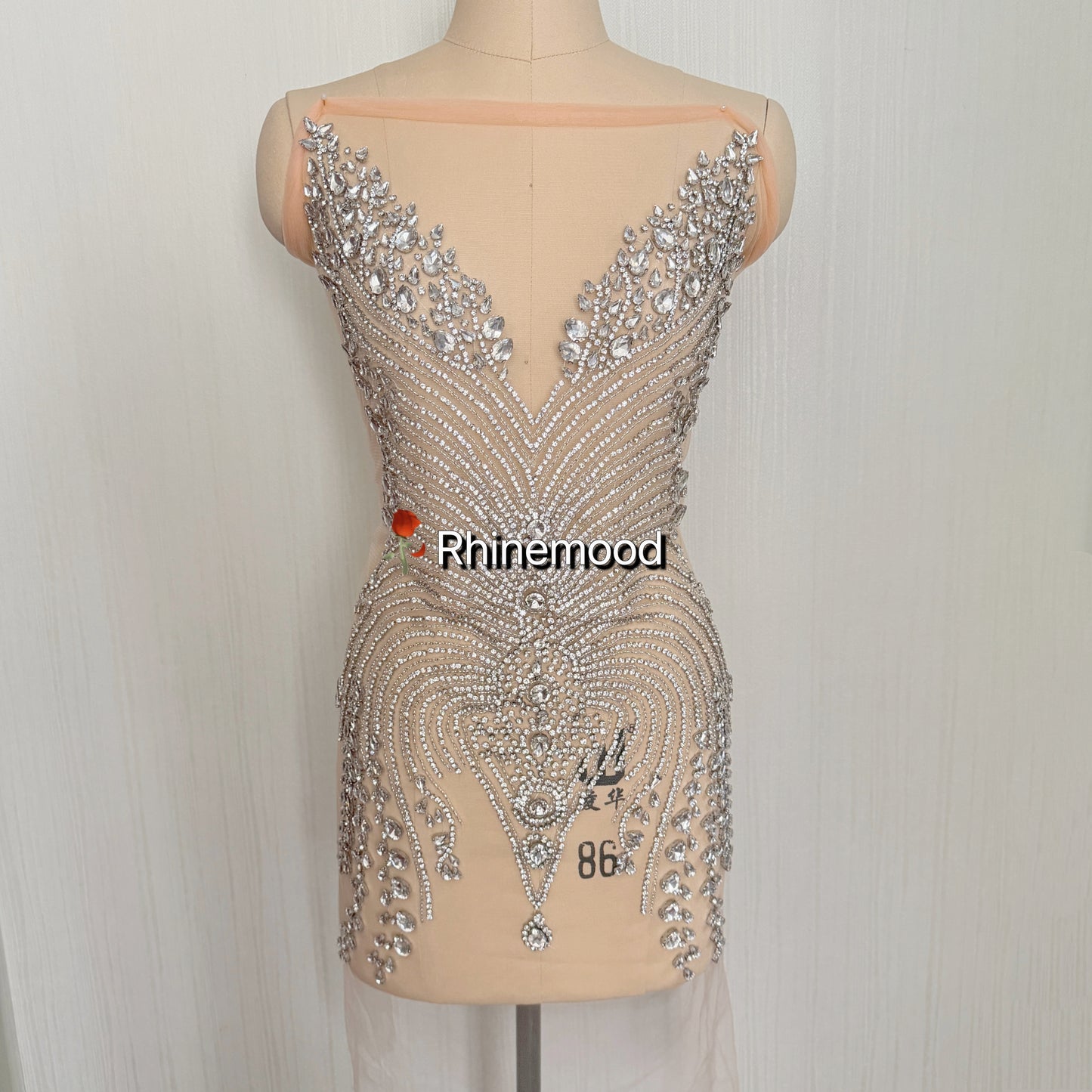 Kira(clear mesh) - Rhinestone Bodice Applique
