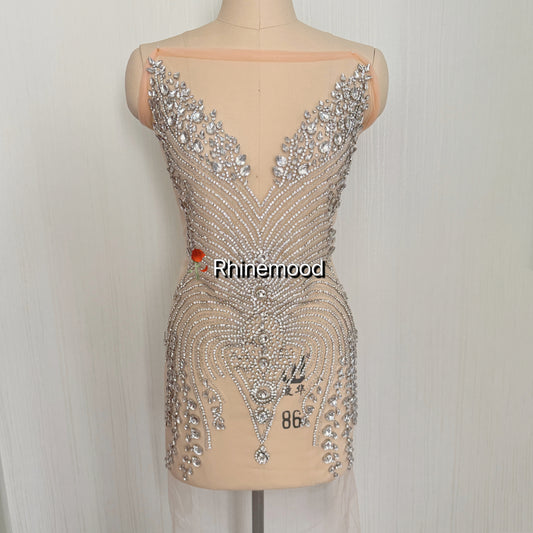 Kira(clear mesh) - Rhinestone Bodice Applique