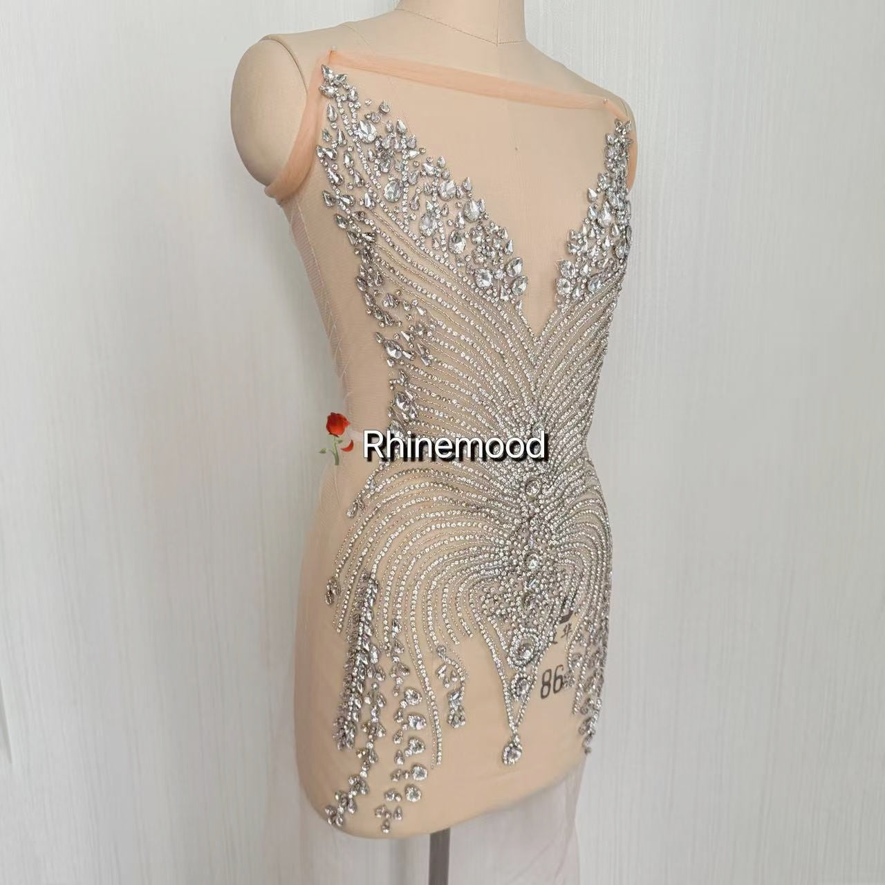 Kira(clear mesh) - Rhinestone Bodice Applique