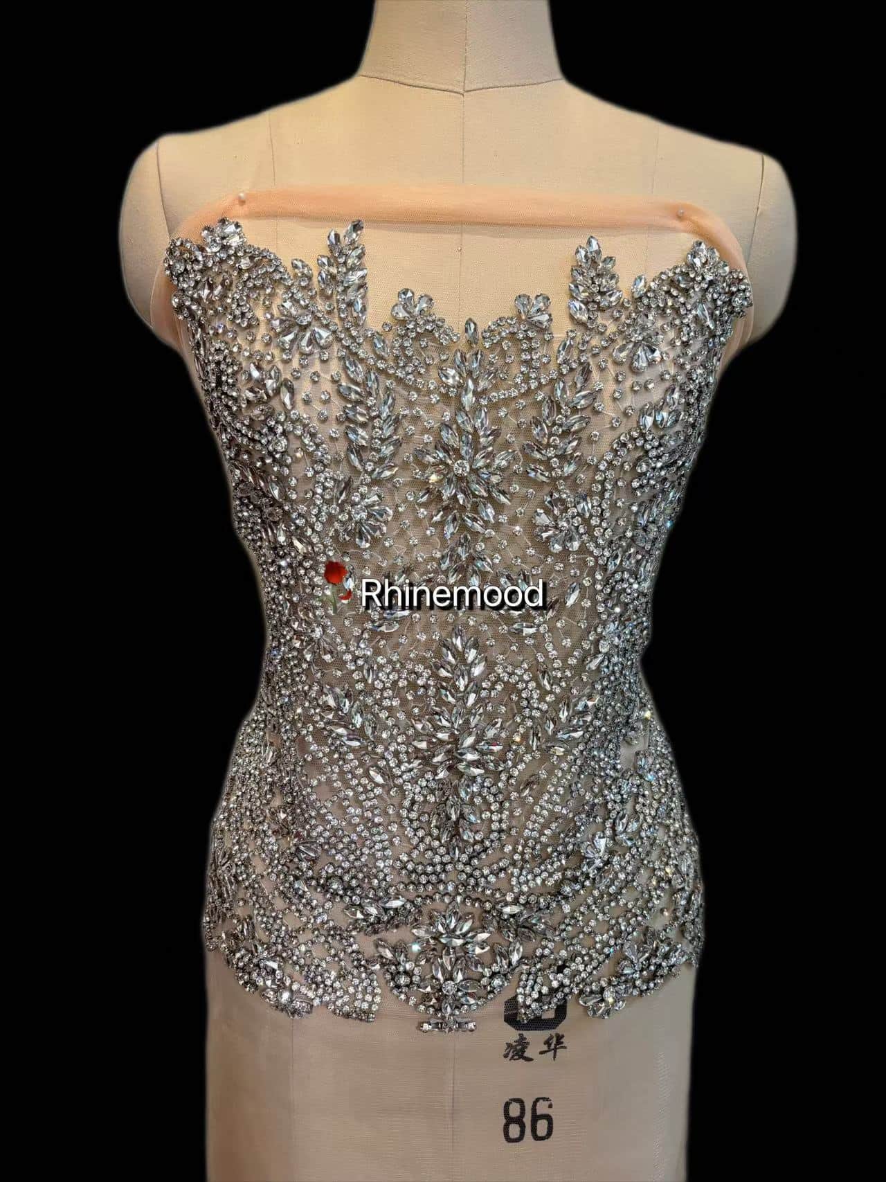 Leah - S - Rhinestone Bodice Applique