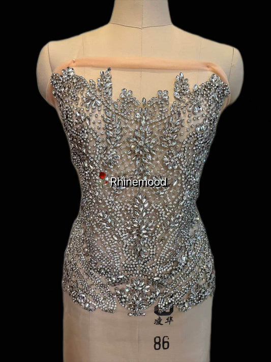 Leah - S - Rhinestone Bodice Applique