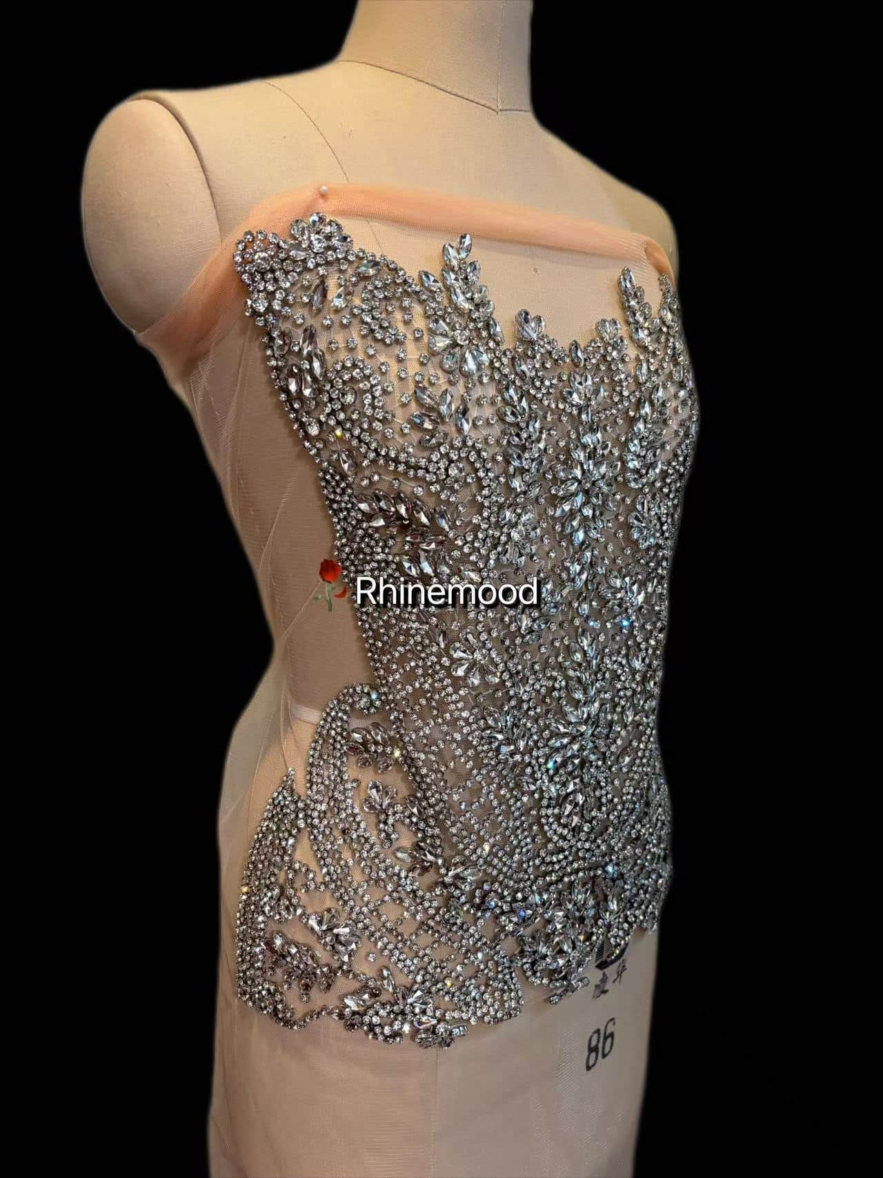 Leah - S - Rhinestone Bodice Applique