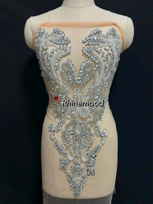 Lilian(clear mesh) - Rhinestone Bodice Applique