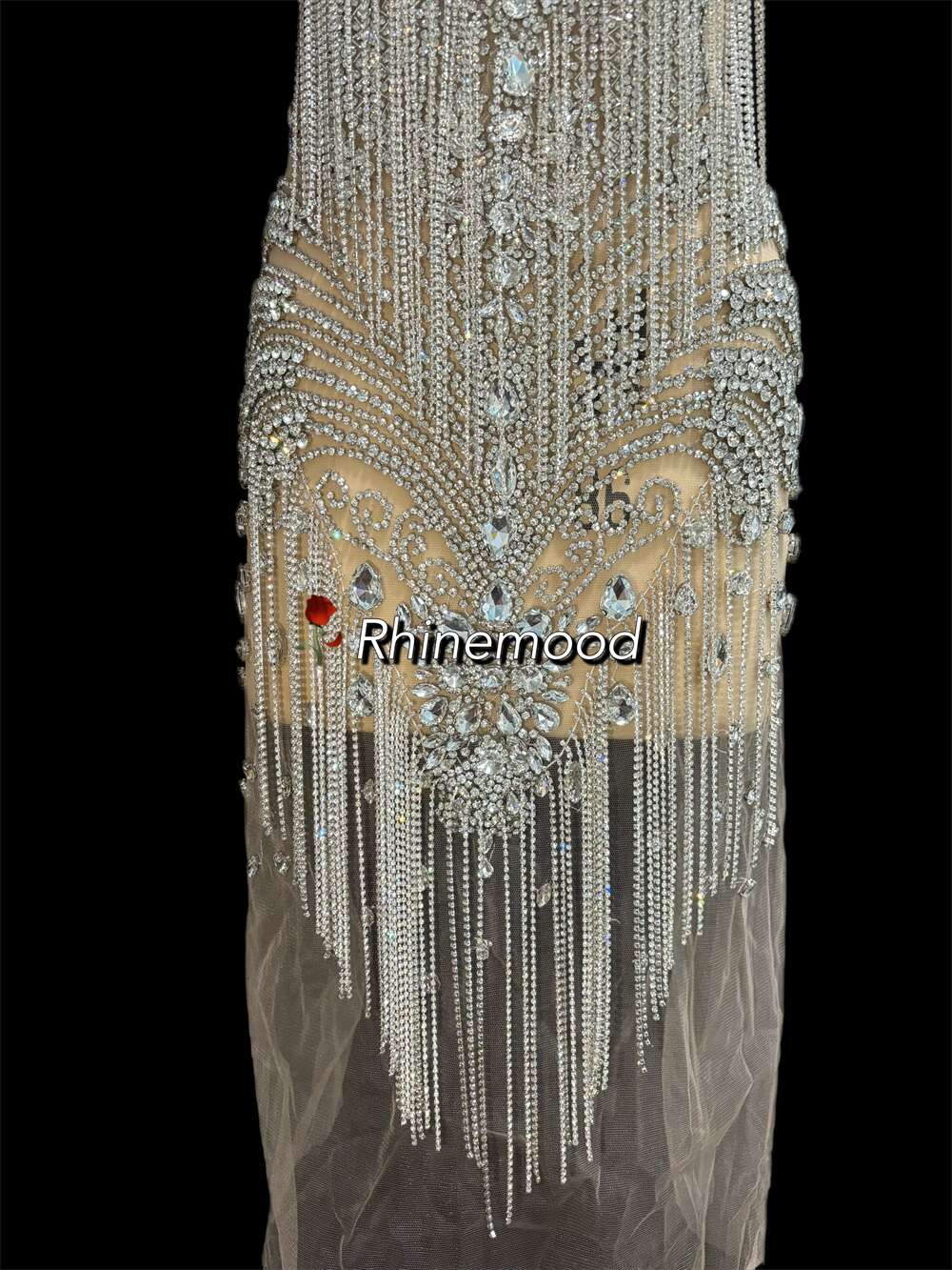 Luxe with fringe- Rhinestone Bodice Applique