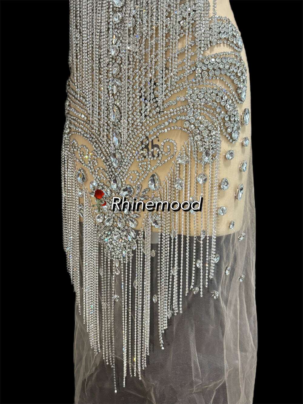 Luxe with fringe- Rhinestone Bodice Applique