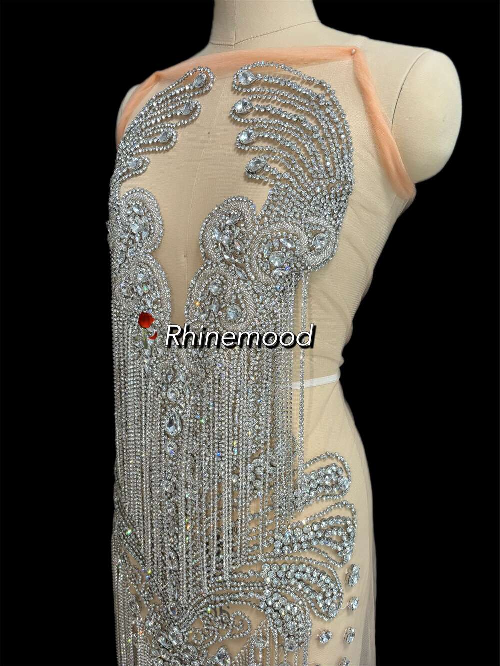 Luxe with fringe- Rhinestone Bodice Applique