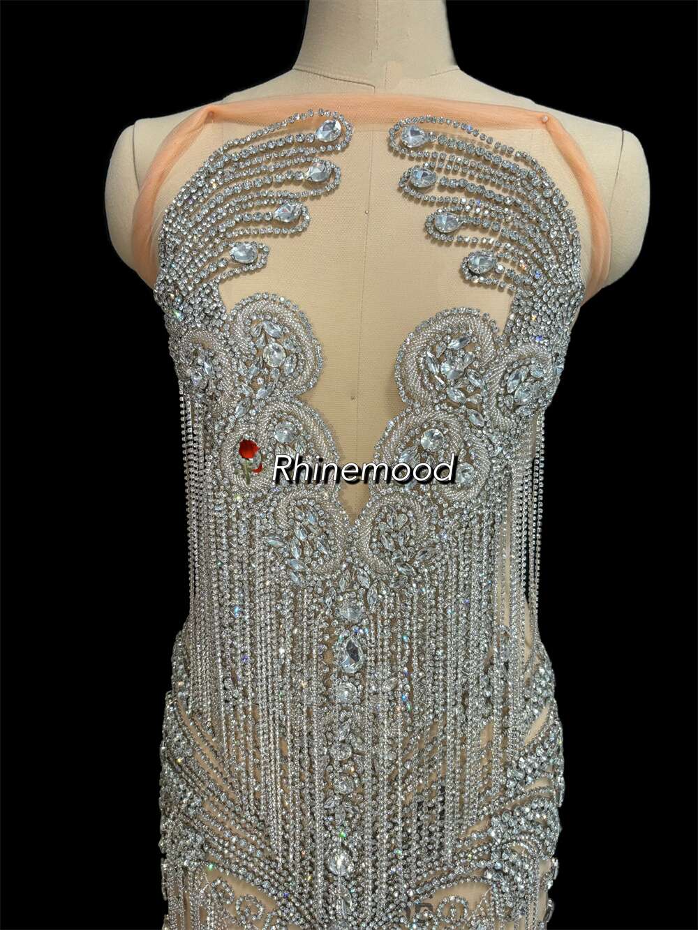 Luxe with fringe- Rhinestone Bodice Applique