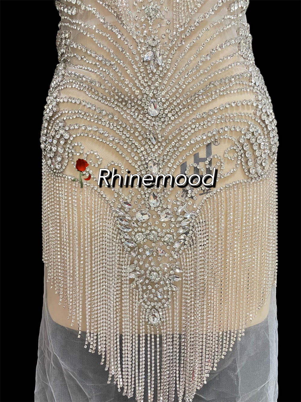 IN STOCK - Melody Silver - Rhinestone Bodice Applique