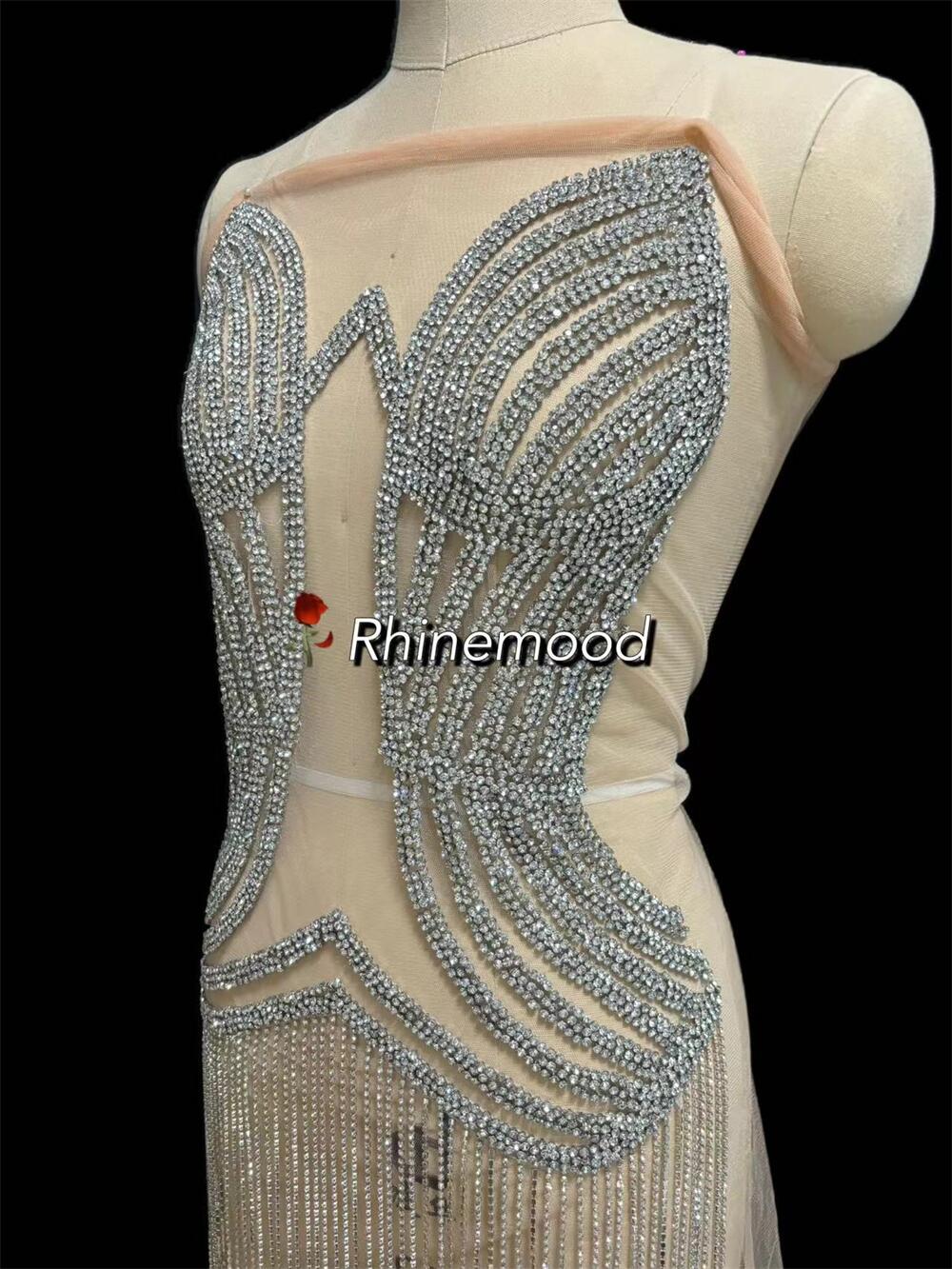 IN STOCK - Moonbeam2.0 Silver- Rhinestone Bodice Applique