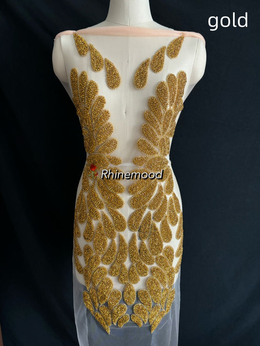 Nina(long version)- Rhinestone Bodice Applique