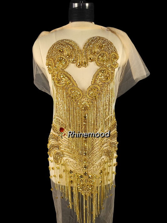 Nova with fringe- Rhinestone Bodice Applique