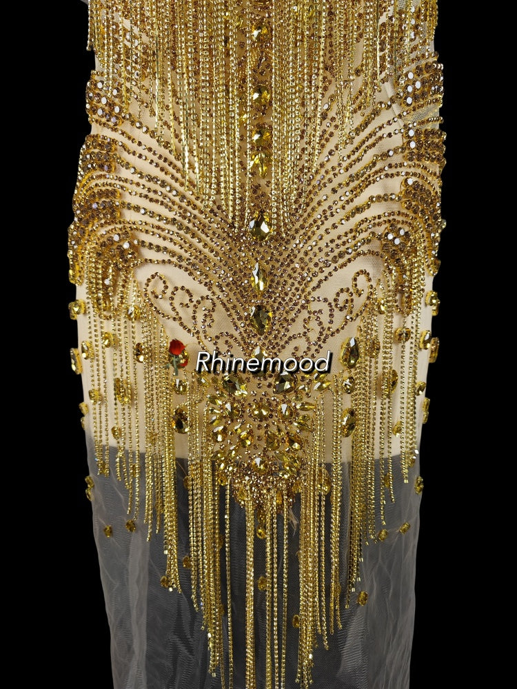 Nova with fringe- Rhinestone Bodice Applique