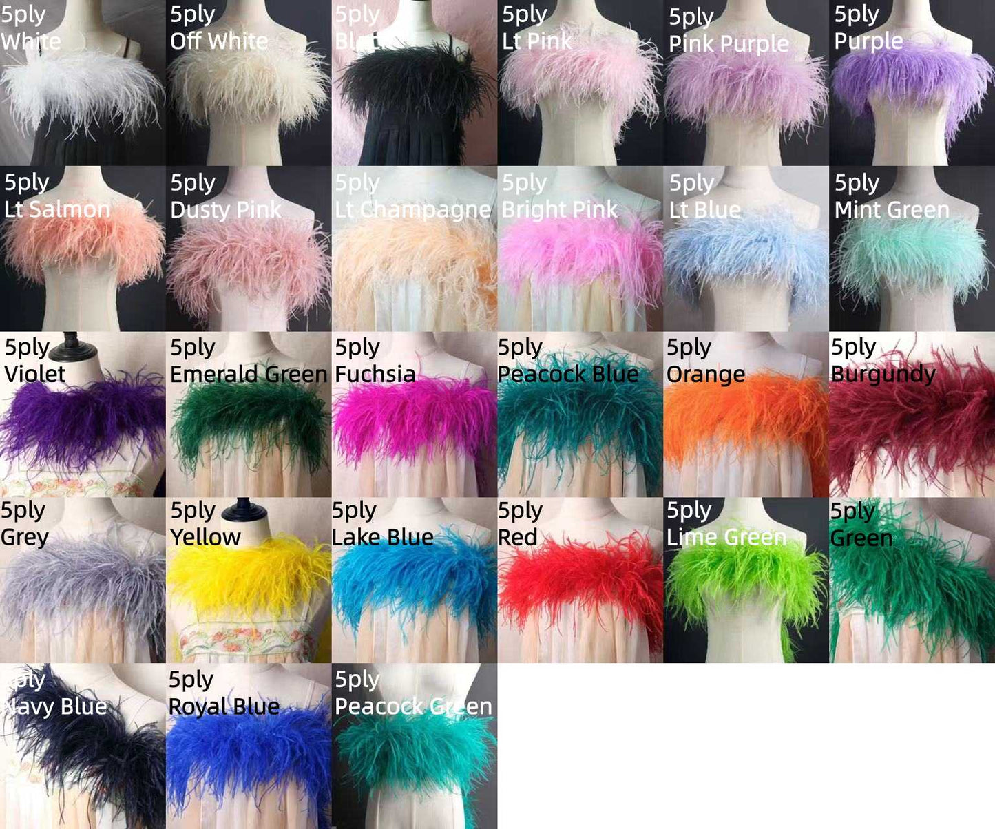 Ostrich Feather Boa 3/5 ply