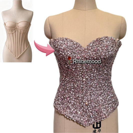 Luxurious 3D Rhinestone Corset