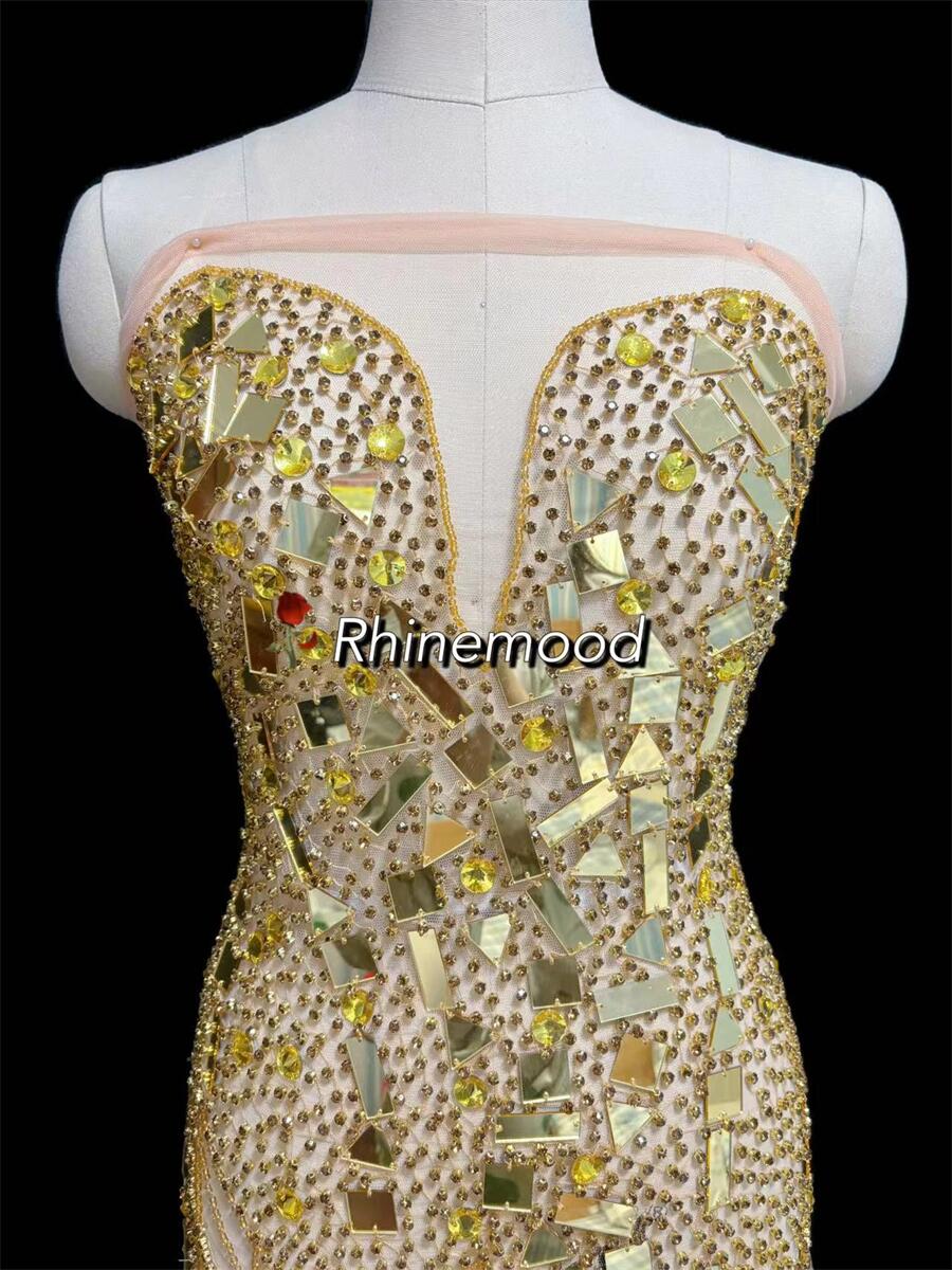 IN STOCK - Shine Gold - Rhinestone Bodice Applique
