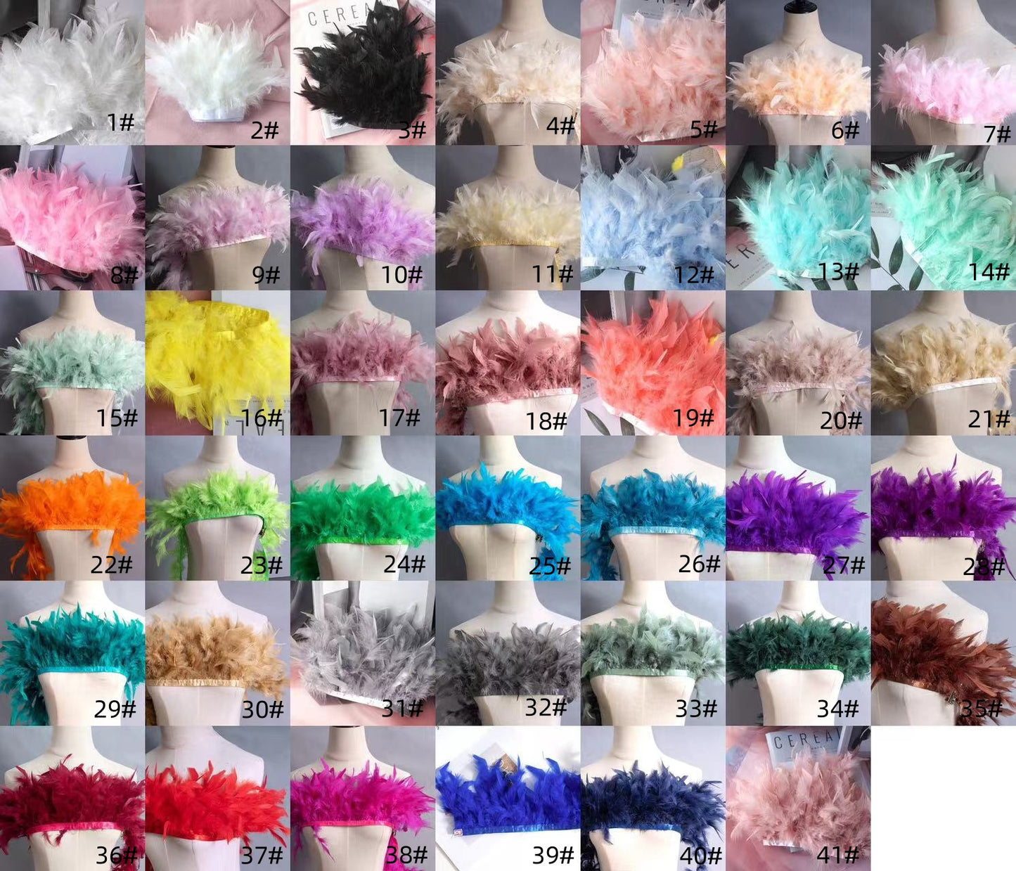 Turkey Feather Trimming - 1 meter