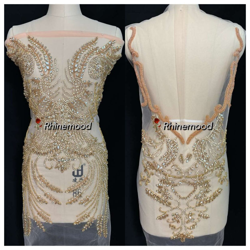 Vogue(front&back set with sleeves)- Rhinestone Bodice Applique